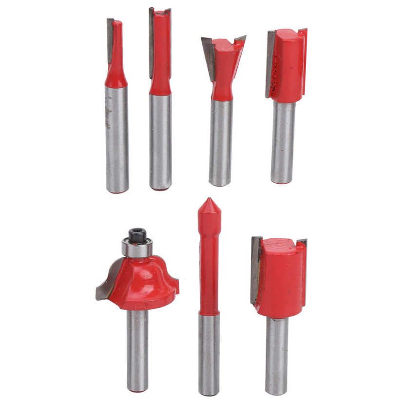 Router Bit Set 15Pcs Shank Carbon Steel Woodworking Tool Cutter with Box 1/4â