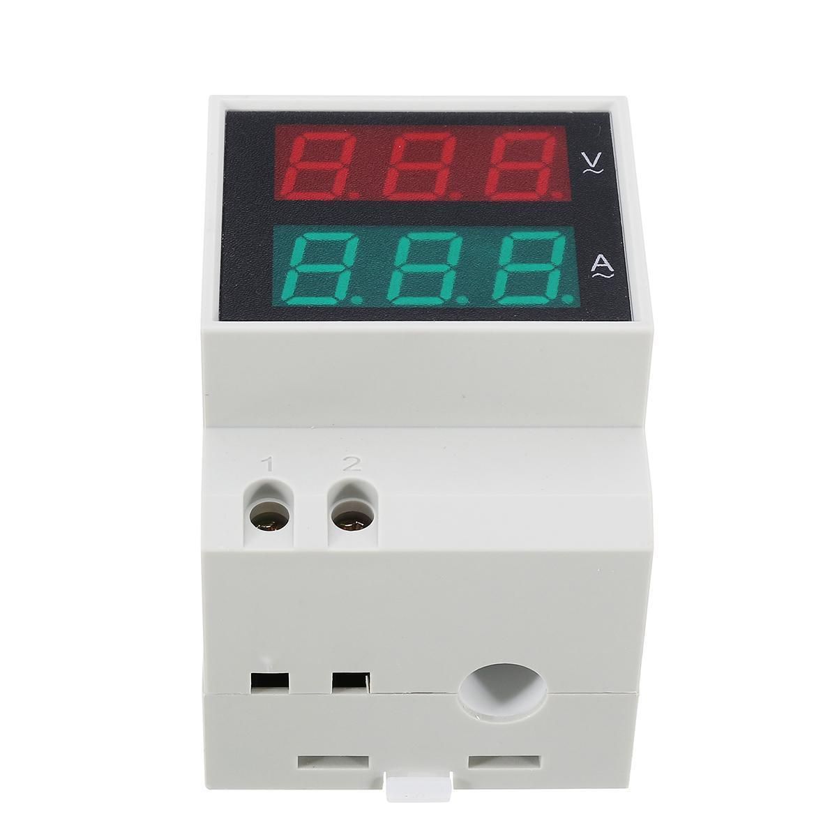 Din Rail AC LED Dual Display Voltmeter Ammeter Voltage Ampere Gauge