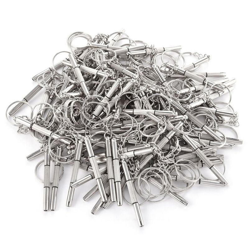 Delicate product 100Pcs/Pack 3 in 1 Eyeglass Screwdriver Sunglass Glasses Watch Repair Tool Kit with Keychain Portable Screwdriver Tool