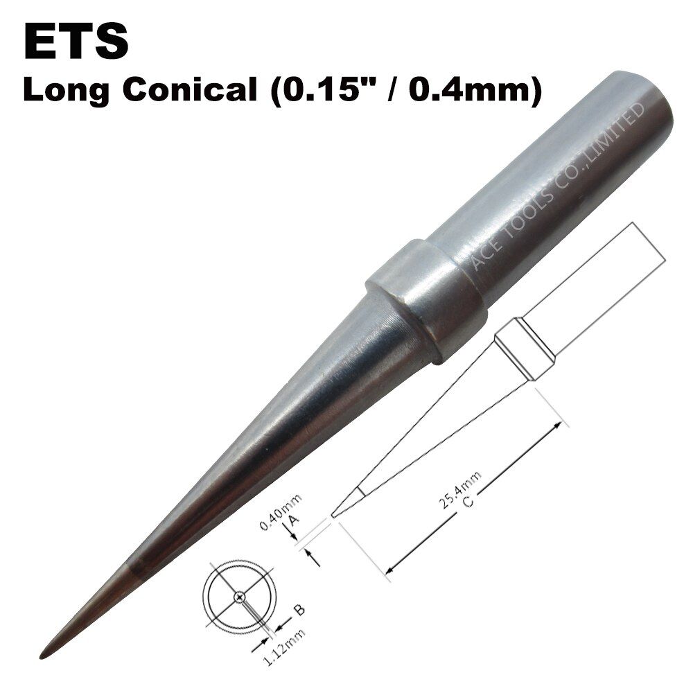 Soldering Tip ETS Conical 0.4mm Fit WELLER WES51 WES50 WESD51 WE1010NA WE1010EU PES51 PES50 LR21 LR20 Pencil Handle Iron Bit