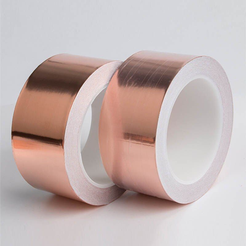 30mm*4m Conductive Slug Tapes With Single Adhesive Copper Foil Tape EMI Repellent Shield Strip For Guitar UND Sale
