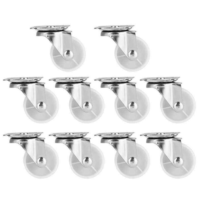 Buy Ying 10Pcs White PP Universal Casters Wheels Replacement for Cabinet Bookshelf Baby Crib Furniture