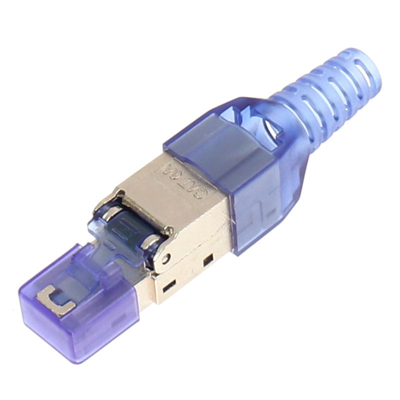 Cat6A/7/8 Shielded Crystal Head Ftp Rj45 Connector Metal Module Tool-Free Plug