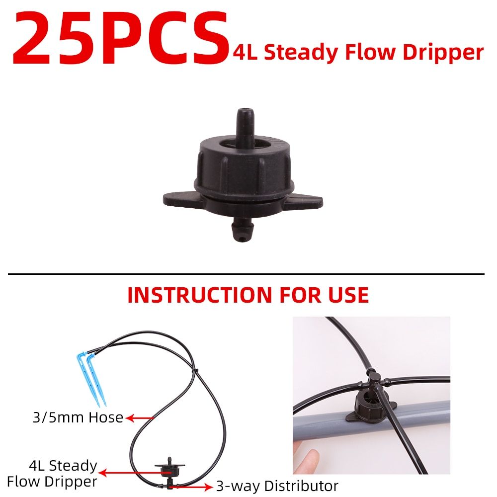 30M 3/5MM Hose Garden 60PCS Drip Arrow Watering Kits  4L/8L 5-way Distributor Drip Irrigation System in Greenhouse,Yard#26301-14