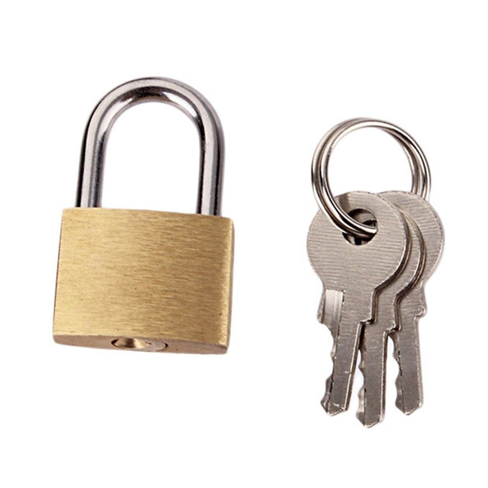 MA Small Copper Padlock Wolf Head Brass Lock Small Locks Door Locks With 3 Keys-gold & silver