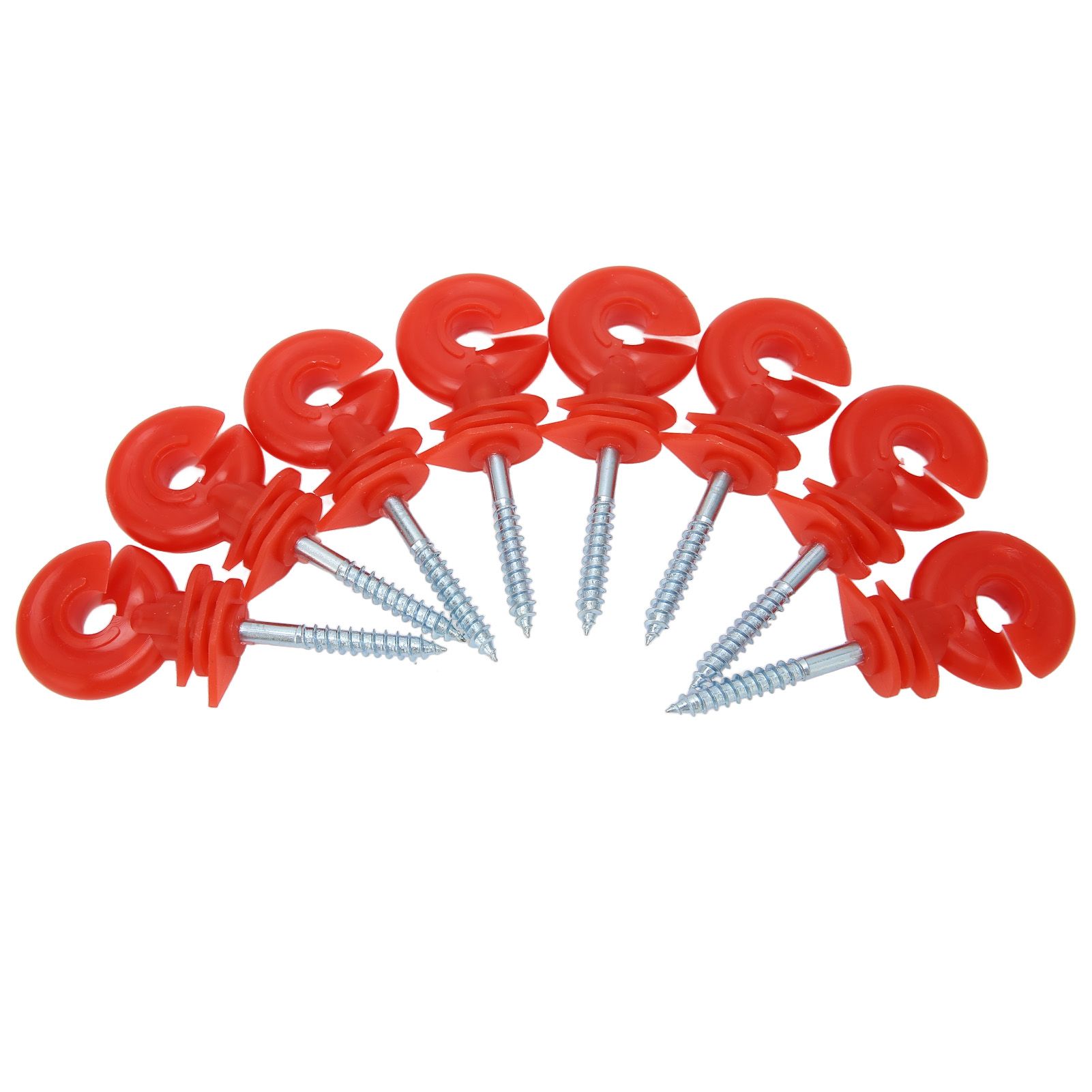50PCS Fence Insulator Screw In Rainproof Sun Protection Plastic Steel Electric Insulators for Electronic Red
