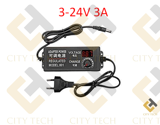 DC 3V-24V 3A Universal Adjustable AC To DC Power Adapter Voltage Regulated Adaptor EU Plug 100v-240v 50/60Hz