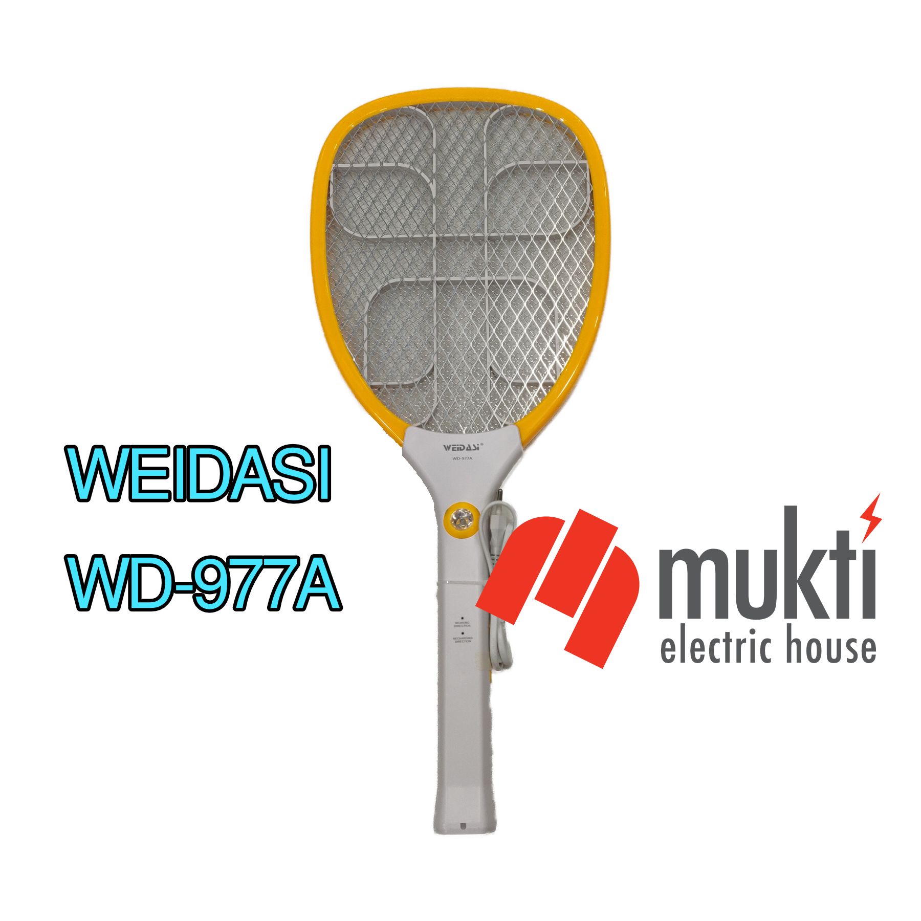 Electronic Mosquito Rechargeable Bat with Bright Led Light Insect Swatter with Charging Cable