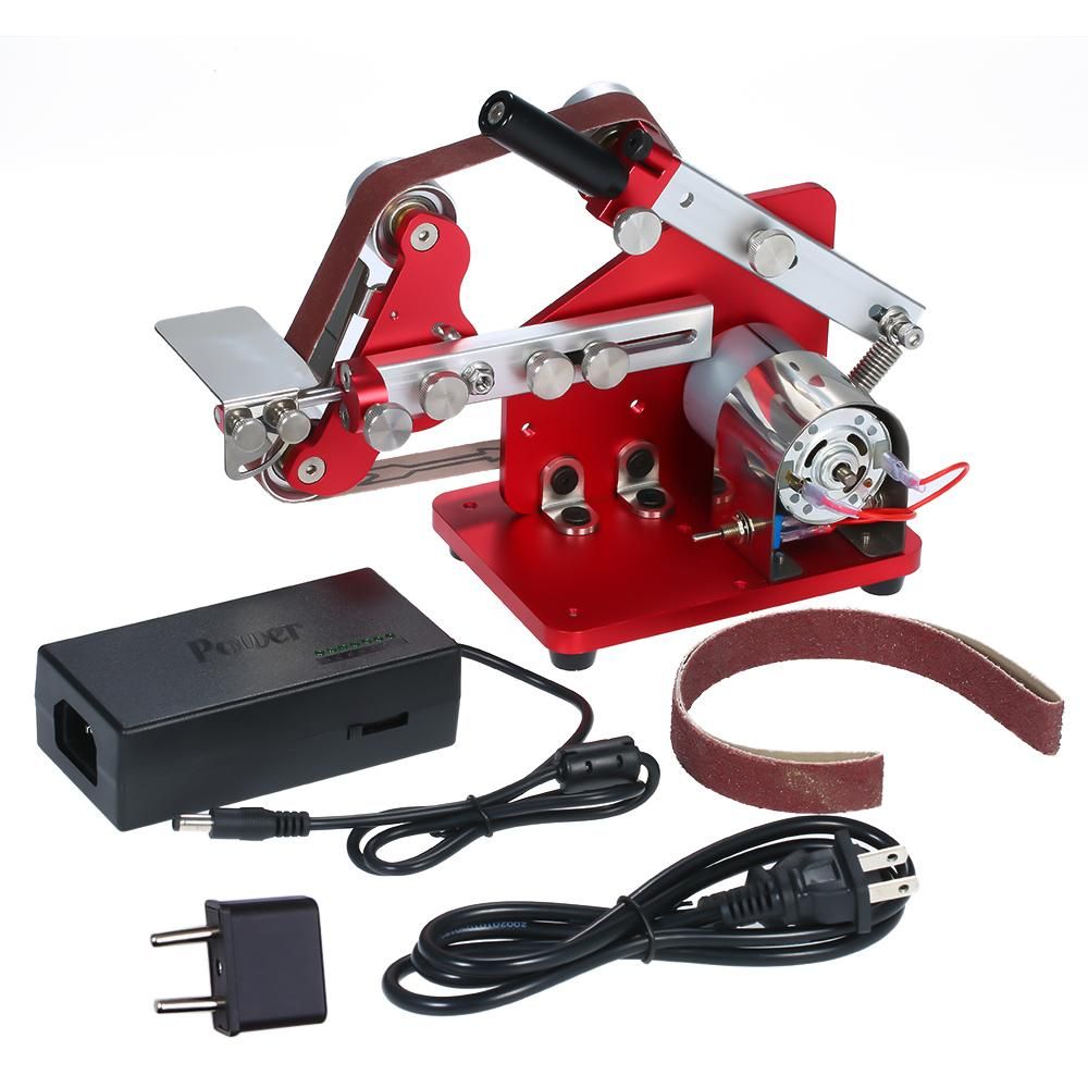 Mini Belt Sander Machine Multifunction Bench Sander Belt Machine 60W Electronic Micro Sander Polisher Grinder Portable DIY M-775 Table Polishing Sanding Machine US Plug
