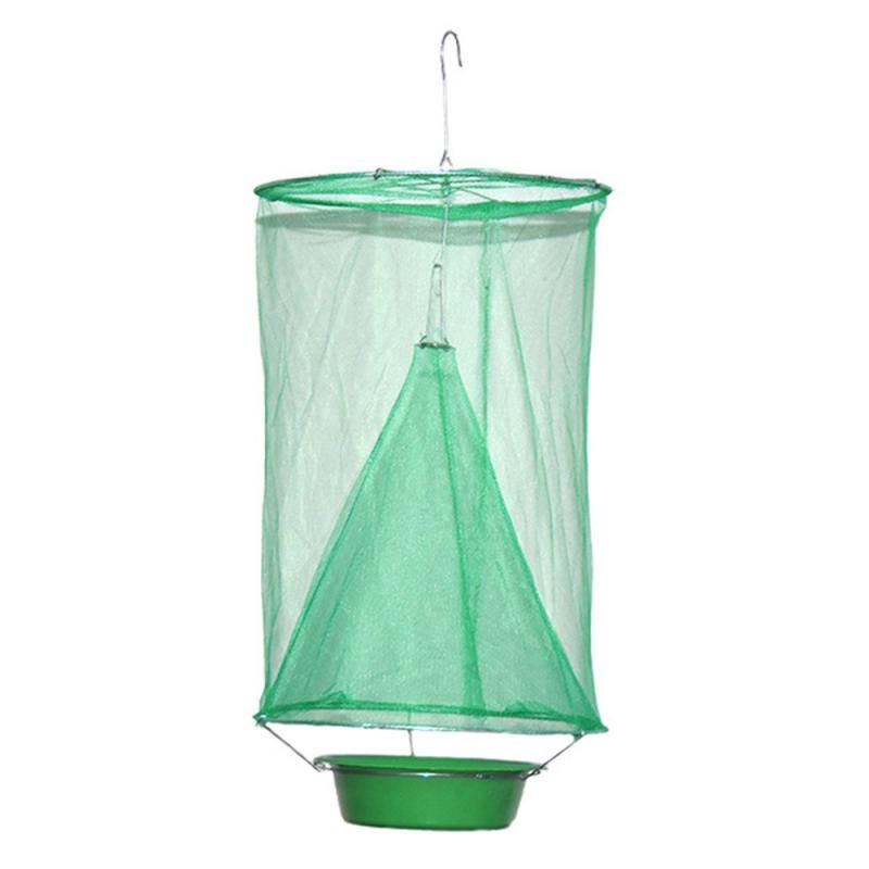 Outdoor Health 1PCS Pest Control Reusable Hanging Fly Catcher Killer Flies Flytrap Zapper Cage Net Trap Garden Traps Fly Tool（1pcs）