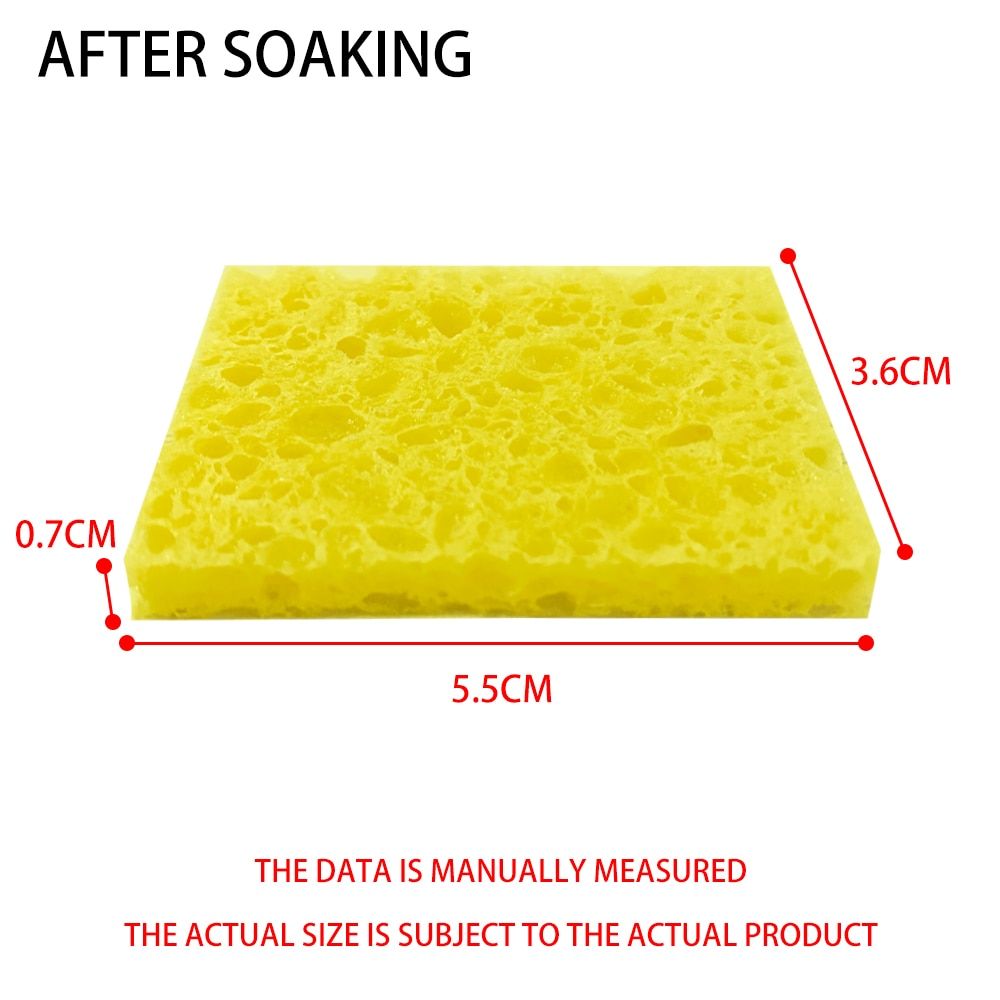 Tool 10pc High Temperature Enduring Condense Electric Solder Welding Soldering Iron TIp ing Sponge Yellow