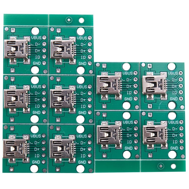 10Pcs Mini Usb To Dip Female Head Mini-5P Patch To Dip 2.54Mm Adapter Board