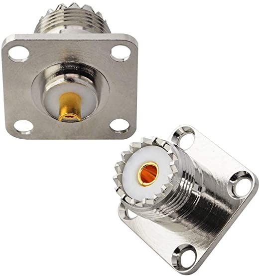 SO239 UHF 4-Mounting Holes Square Solder Cup RF Connector