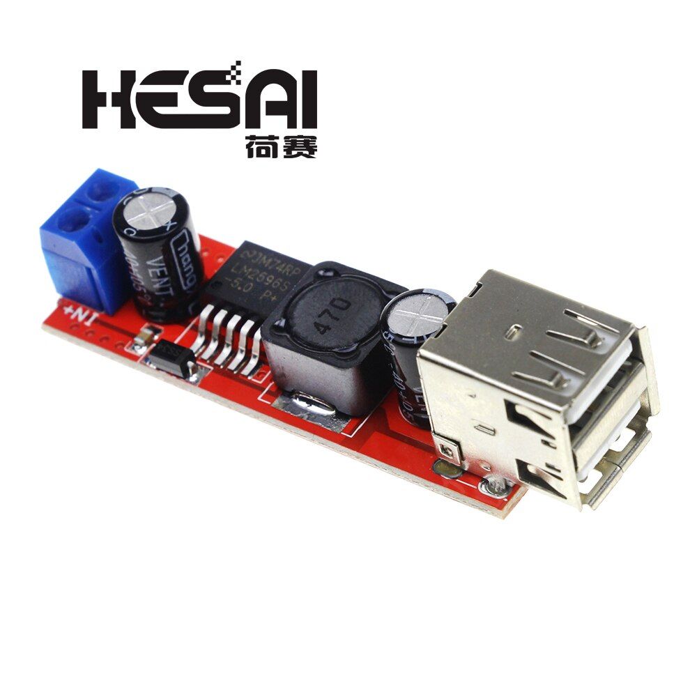 Dual USB Output 9V / 12V / 24V / 36V Car Charger Switch LM2596S 5V DC-DC Power Supply Module 3A Buck Regulator