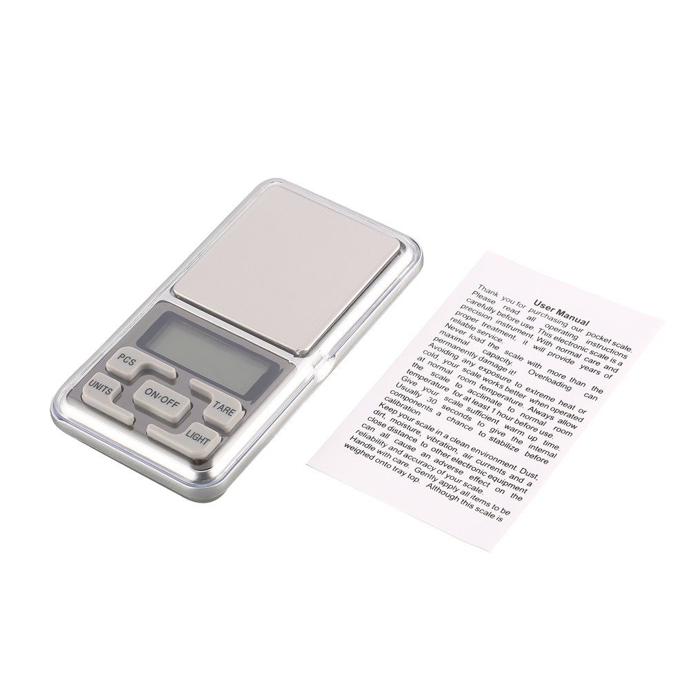 Mini Digital Pocket Scale 1000g 0.1g for Kitchen Jewellery Gold g/tl/oz/ct/gn - silvery