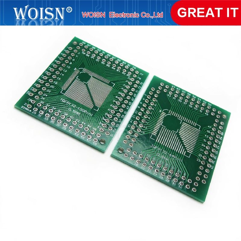 5pcs/lot FQFP TQFP 32 44 64 80 100 LQFP to DIP Transfer Board DIP Pin Board Pitch Adapter In Stock