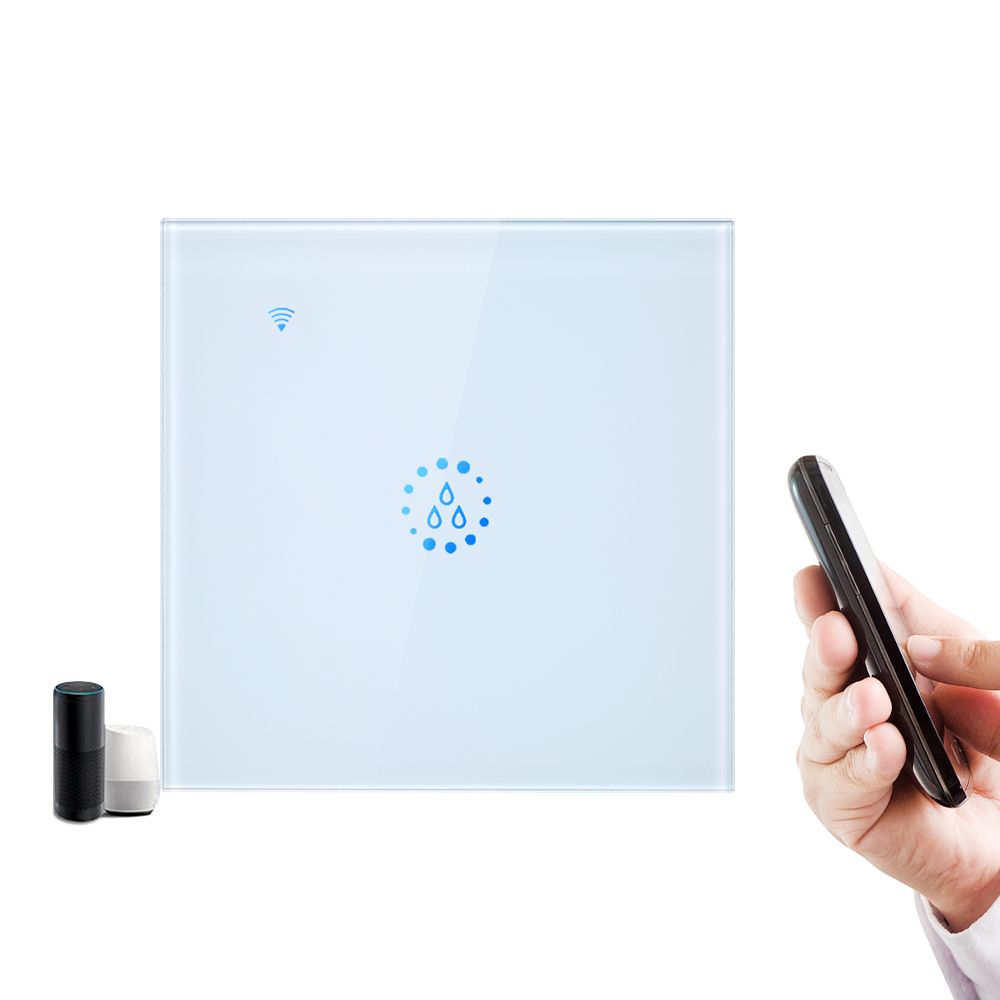 Wi-Fi Smart Boiler Touch Switch Voice Control Compatible with Alexa Google Home APP Re-mote control Schedule Family Share Water Heater Touched Switch High-Power
