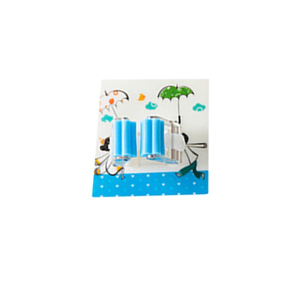 Wall Mounted Mop Holder Plastic Mop Clip Plastic Hook Bathroom Storage-blue