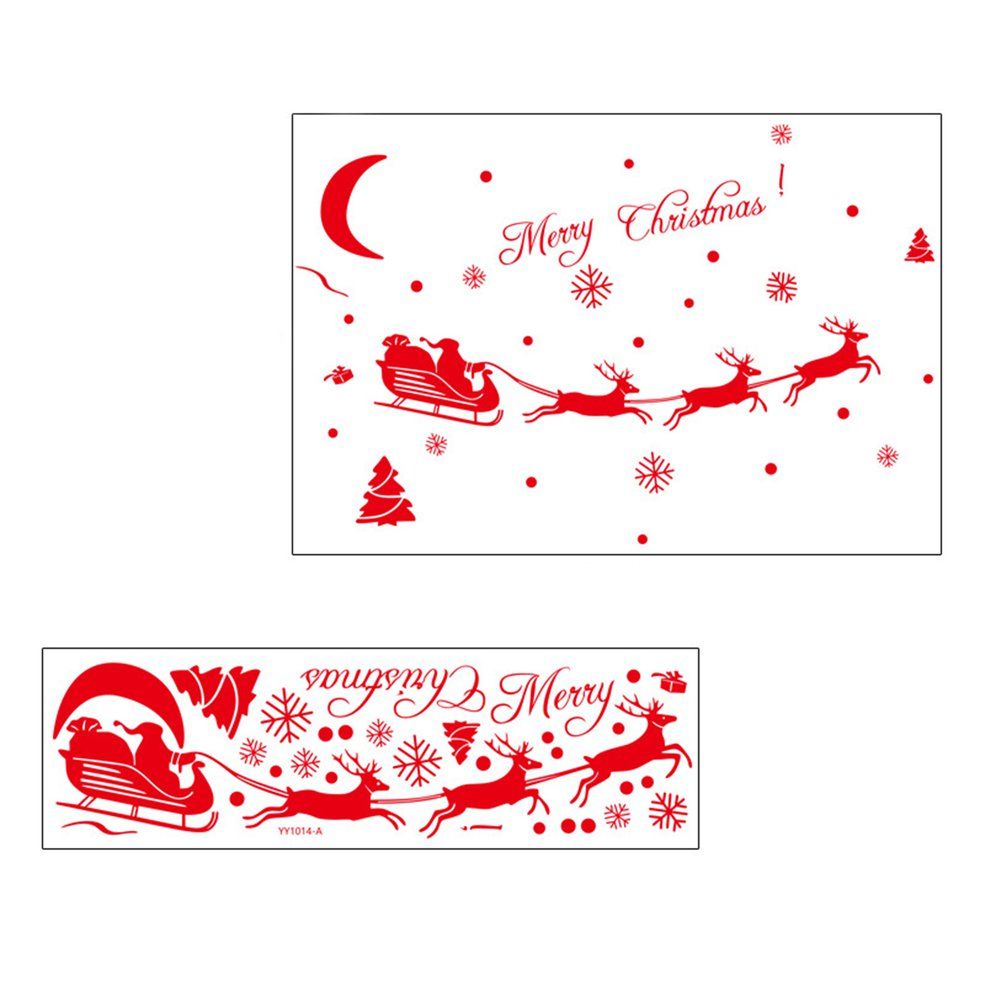 Snowflake Fawn Christmas sticker Waterproof Sticker Self-adhesive Durable Red