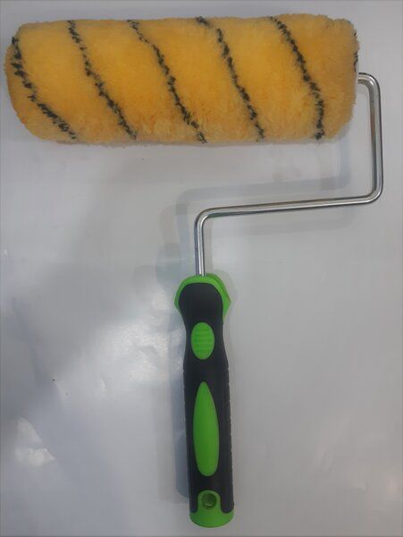 9" Cotton Paint Roller Brush with Rubber grip Handle