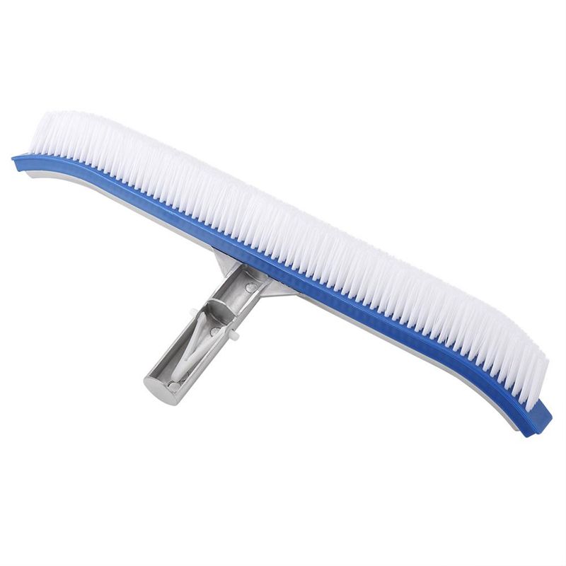 18 Inch Outdoor Pool Wall Brush Swimming Pool Cleaning Tool Aluminum Handle for Pond Spa Hot Spring Pools Algae Remover Scrubber
