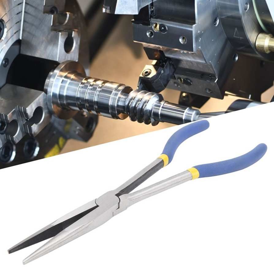 11in Long Nose Pointed Pliers Steel Needle with Non‑Slip Handle Repairing Hand Tool
