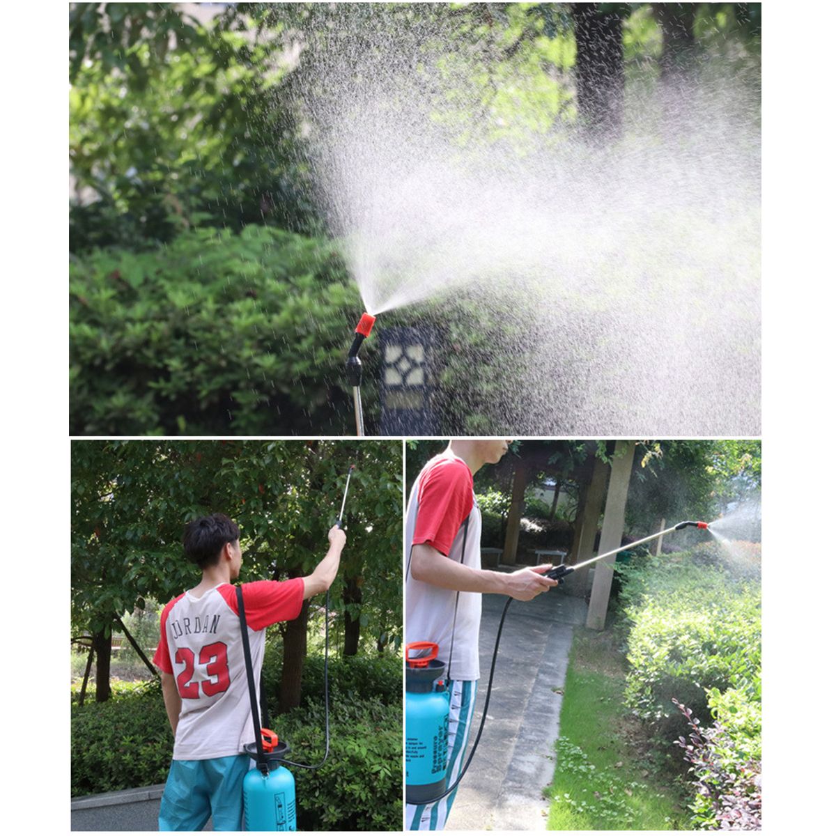 5L/8L Portable Pressure Garden Spray Bottl Shoulder Tools DIY Sprayer Manual Pressure Sprayer with Spray Bar - 5L