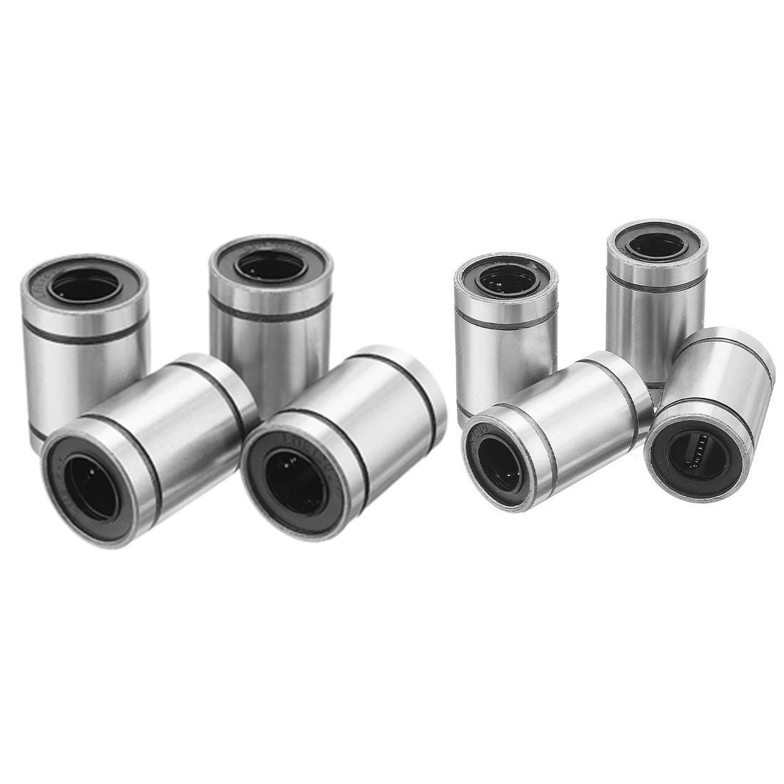 8 Pcs Double Side Rubber Seal Linear Motion Ball Bearing Bushing LM8UU 8X15X24mm & LM12UU 12X22X32mm