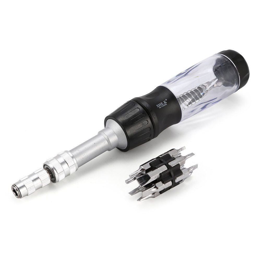 SHE.K Screwdriver Set Phillips Slotted Bit Hand Tool Kit Flexible Shaft black