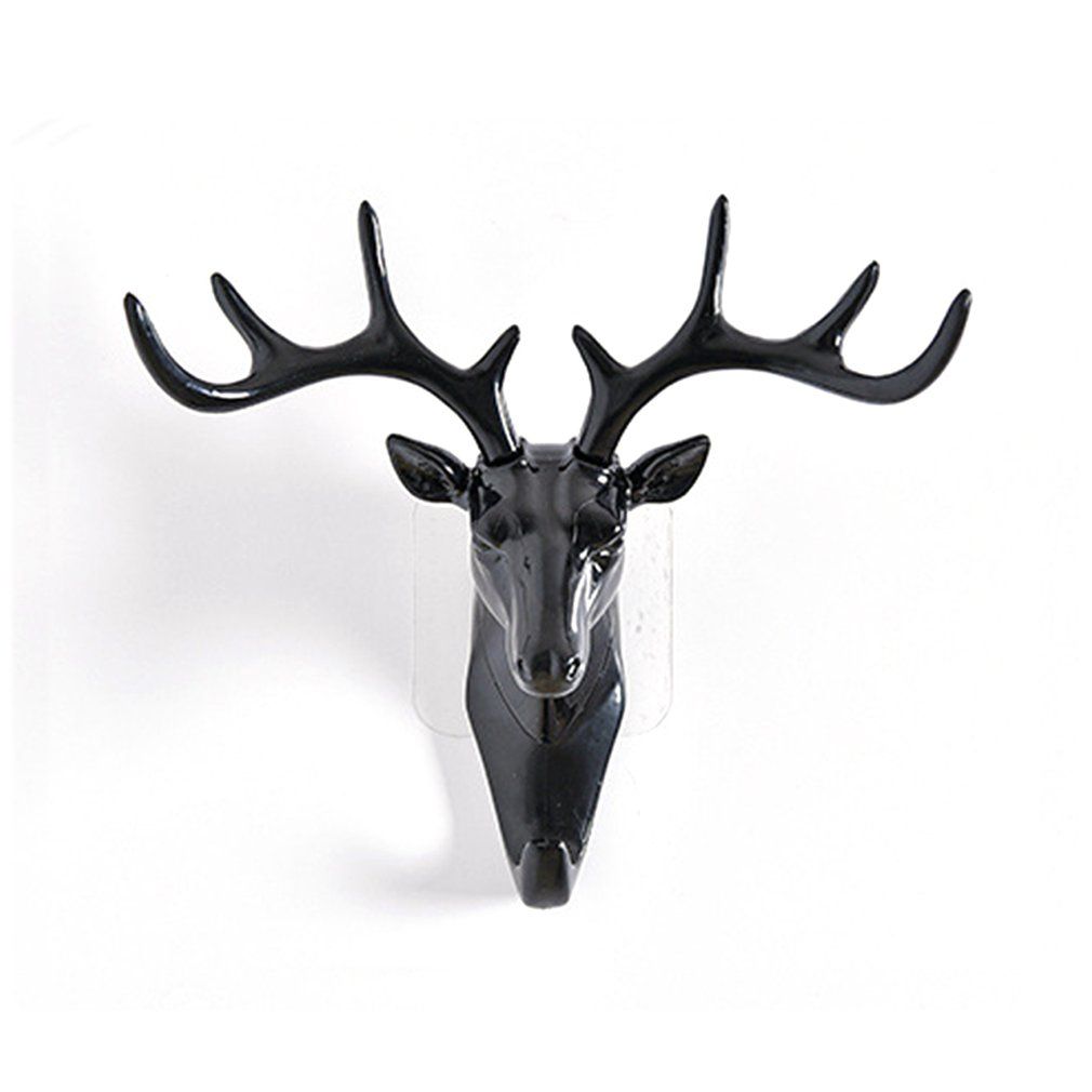 Creative deer head no trace hook stereo wall hanging hook