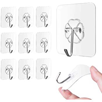 10 PCs Strong Transparent Suction Cup Sucker Wall Hooks Hanger for Kitchen Bathroom Holder Accessories