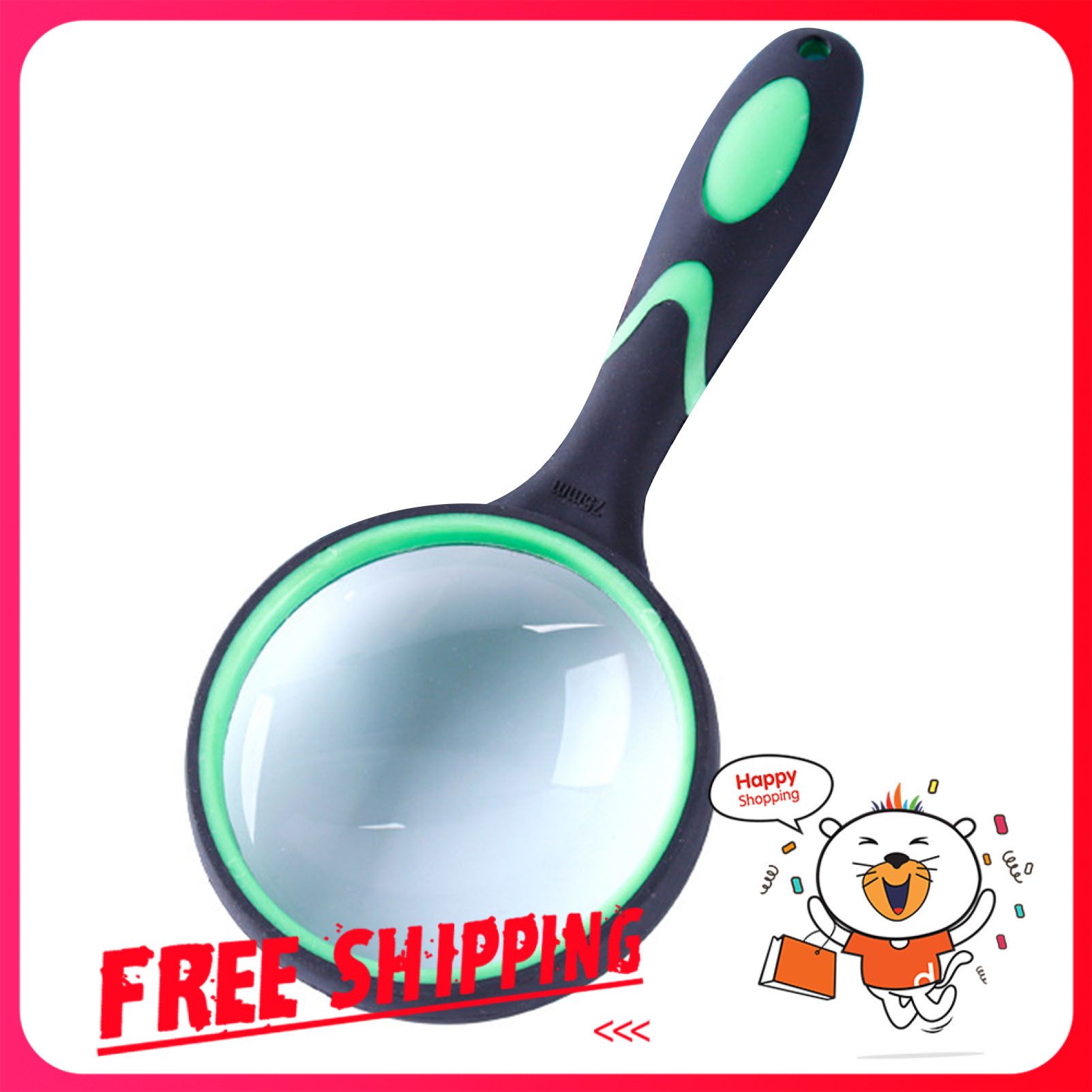 10X Magnifier Hangable Loupe Anti-slip Reading Handheld Magnifying Glass Tool