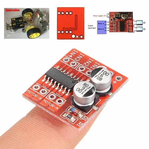 Applied Mini Dual Channel DC Motor Driver Module L298N PWM Speed Control Built-in TSD