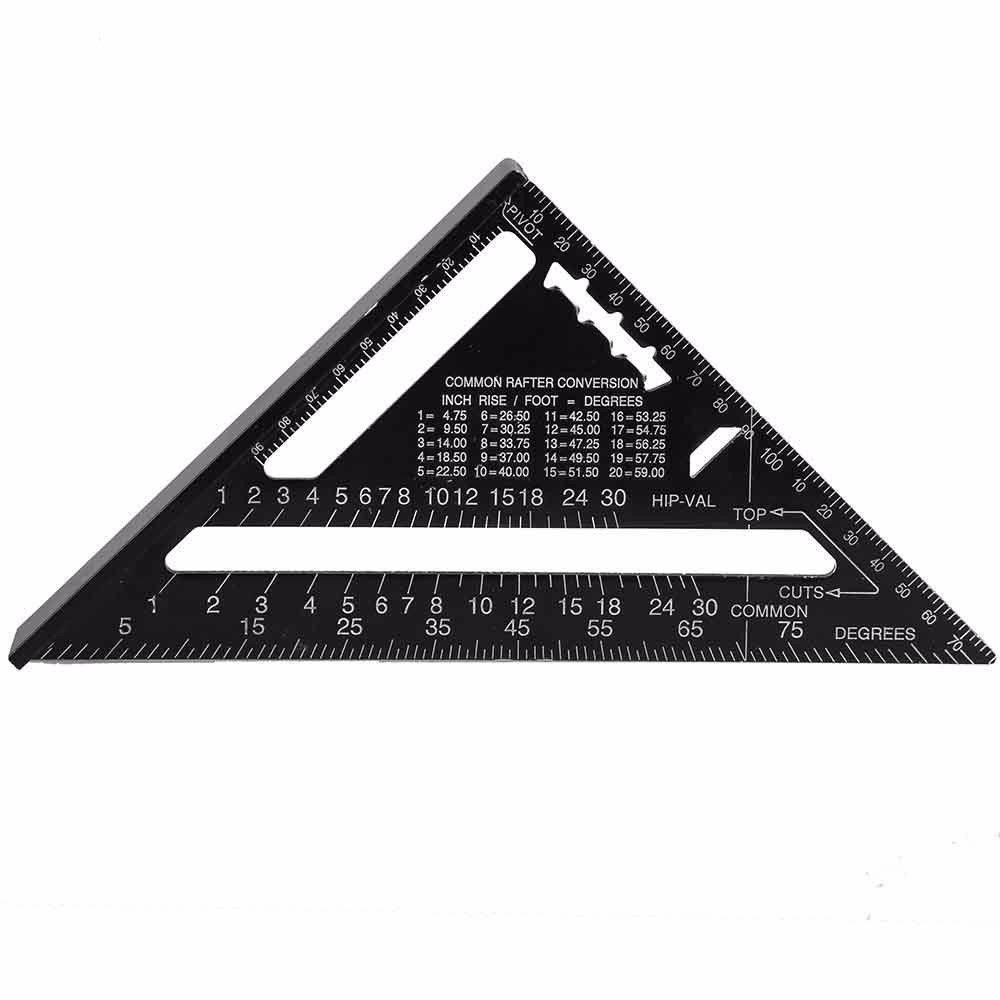 7inch Metric system Black Aluminum Alloy Measure Speed Square Roofing Triangle