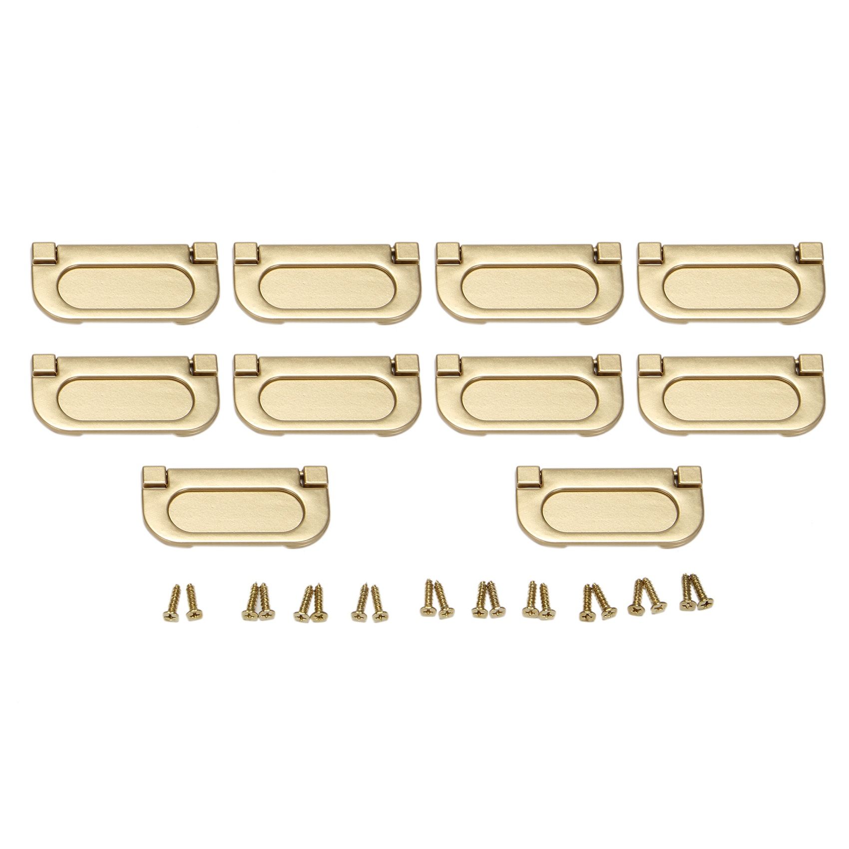 10Pcs Cupboard Drawer Ring Pull Handles, Cabinet Door Furniture Handle Decoration with Screws