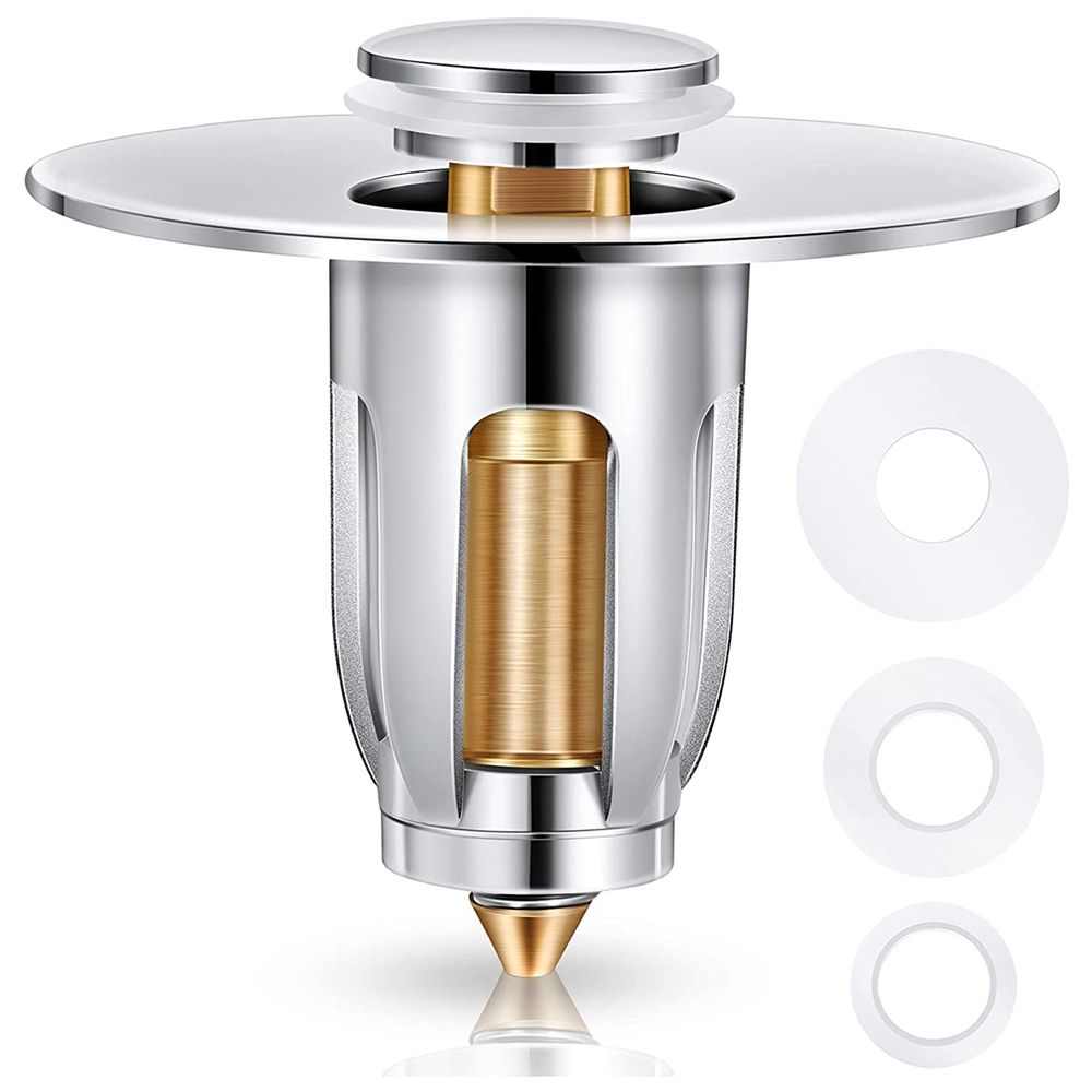 Bathroom Sink Stopper Core Push Type Sink Stopper Wash Basin Bounce Drain Filter with Basket Anti Clogging Sink Drain