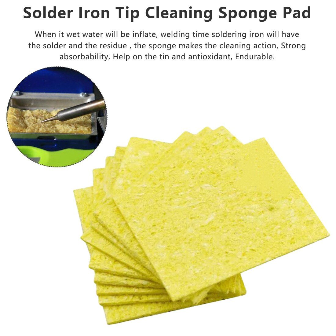 10pcs Enduring Heatstable Thick Soldering Iron ing Replacement High Temperature Resistant Sponges Welding Accessories