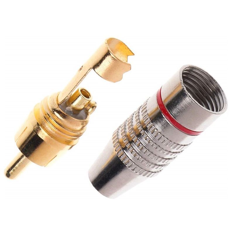 New product 20 Pcs RCA Plug Audio Video Locking Cable Connector Gold Plated