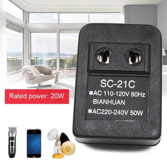 AC 220V to 110V/110V to 220V AC Power Voltage Converter 50W Adapter Travel Transformer Regulator