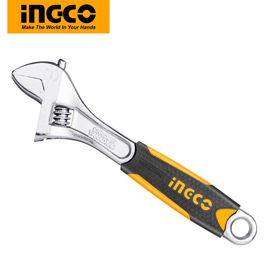 Ingco Adjustable Wrench (With Grip) 10"-Hadw131108