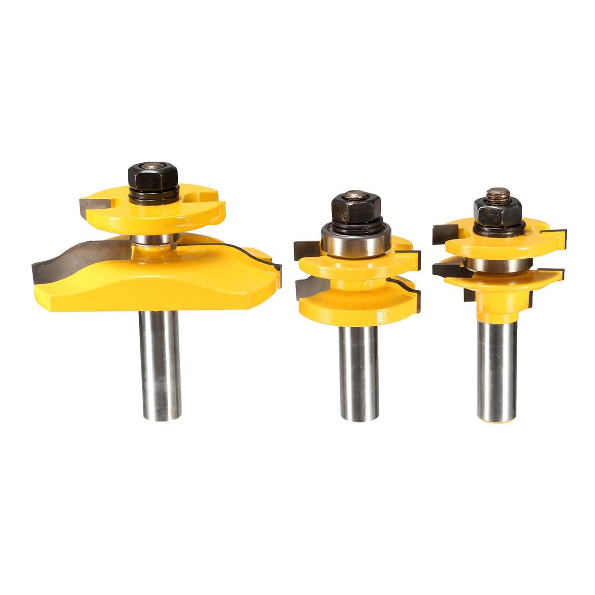 Drillpro RB19 3pcs 1/2 InchShank Router Bit Set Wood Working Tool
