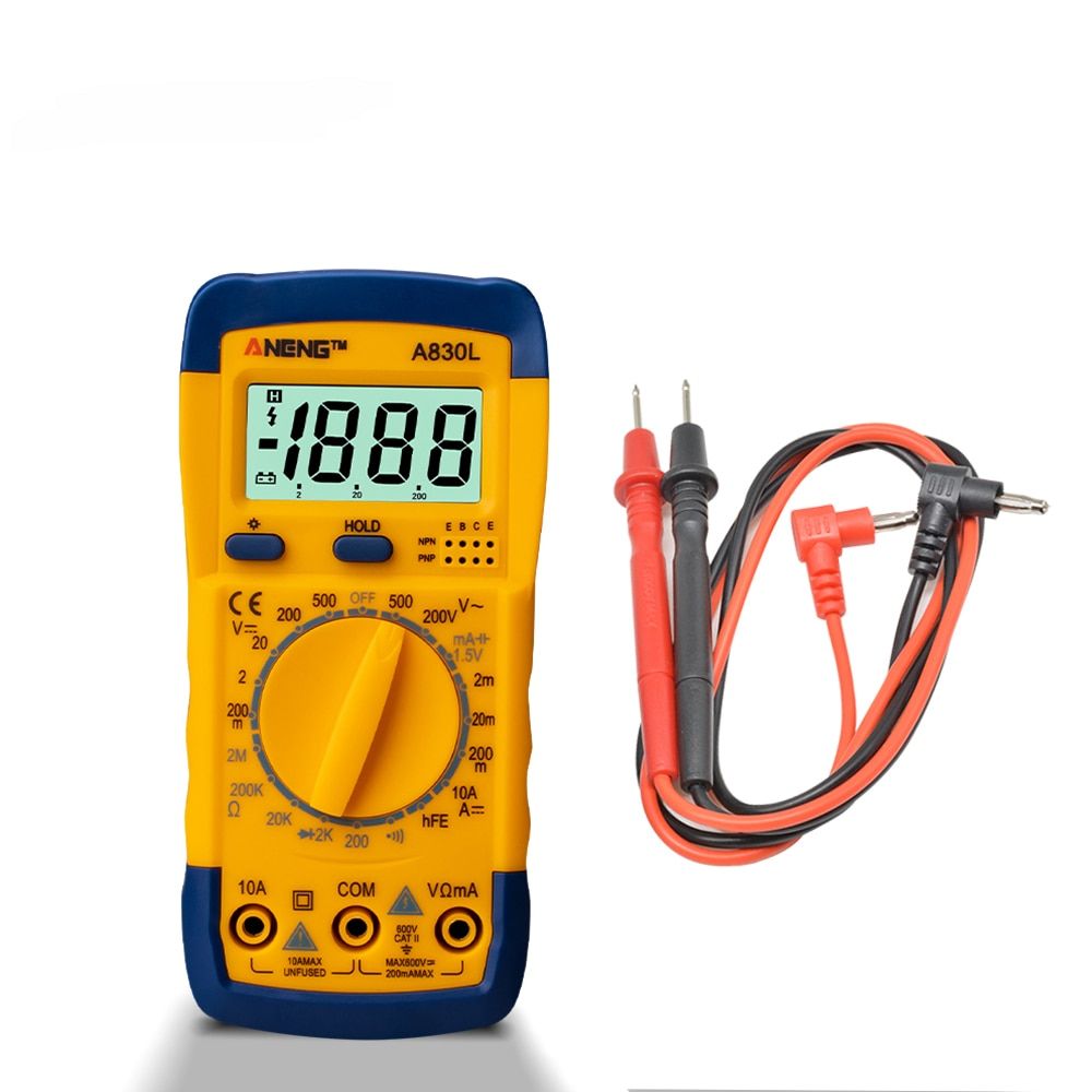 LCD Digital Multimeter A830L DC Voltage Diode Freguency Multitester Current Tester Luminous Display with Buzzer Function