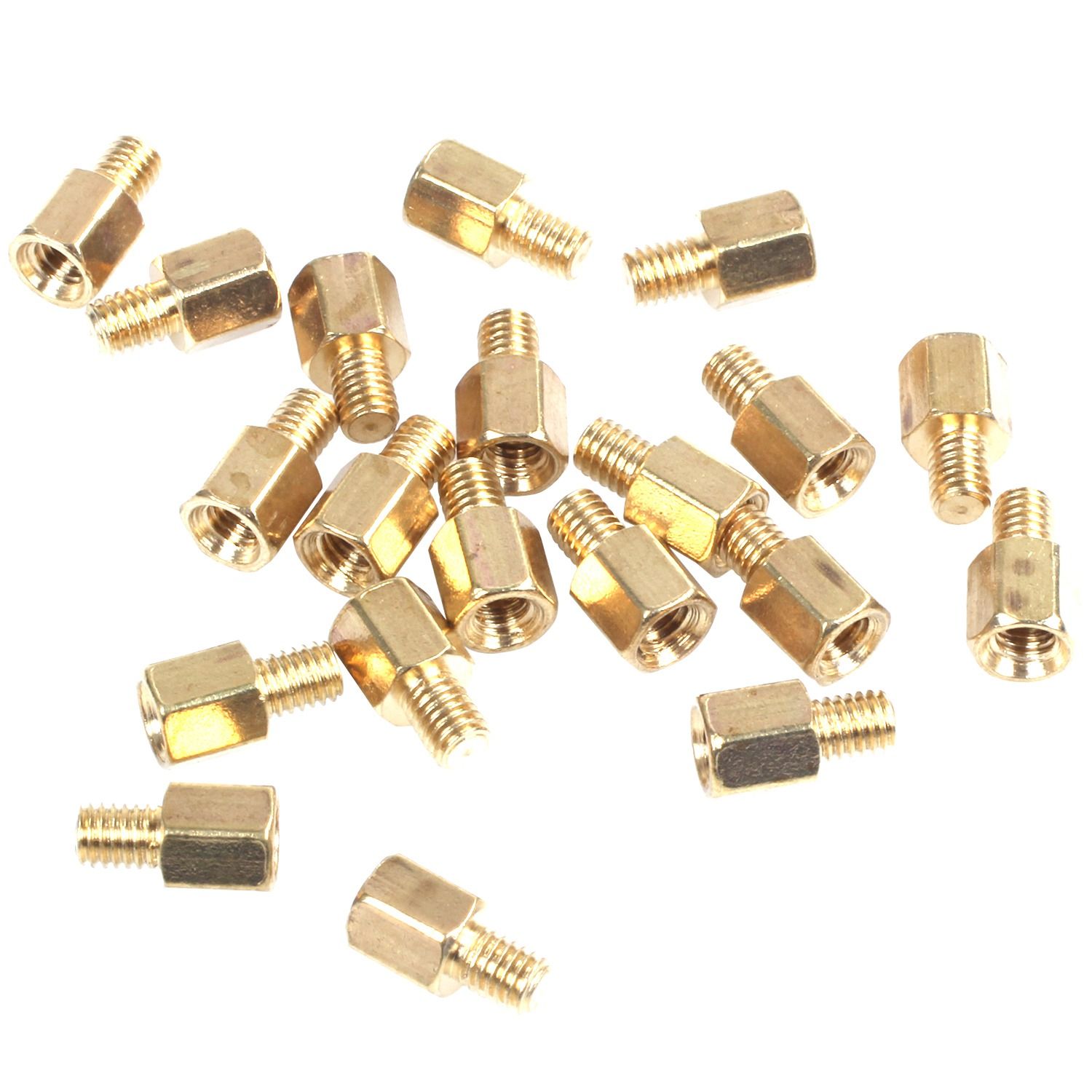 Durable 20 pcs PC PCB Mainboard Spacer Hexagonal Brass M3 * 5 + 4 mm
