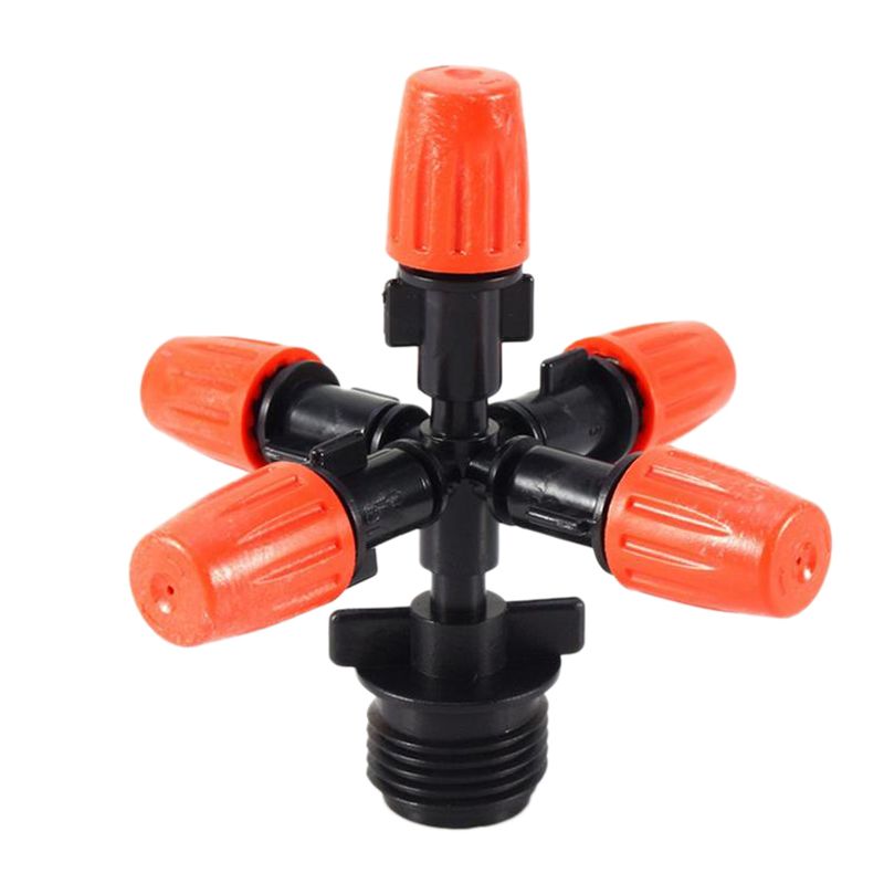 Garden Sprinklers Automatic Watering Grass Lawn 360 Degree Circle Rotating Water Sprinkler 5 Nozzles Garden Pipe Hose - yellow