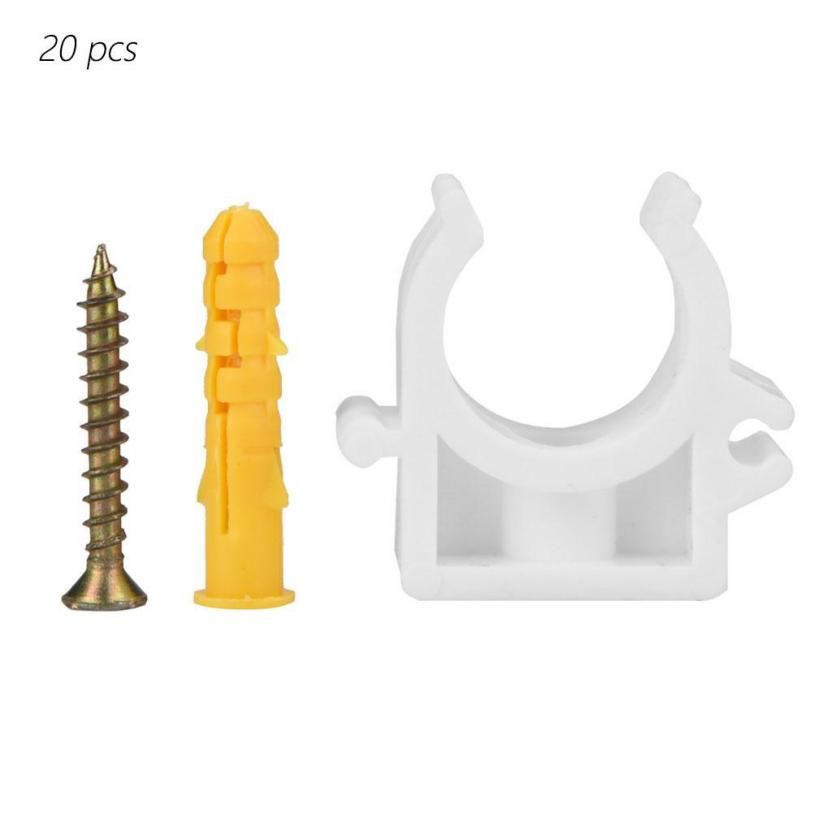 20pcs 16/20/25/32mm U Shaped Combination Pipe Clamp Fixed Clips with Screws