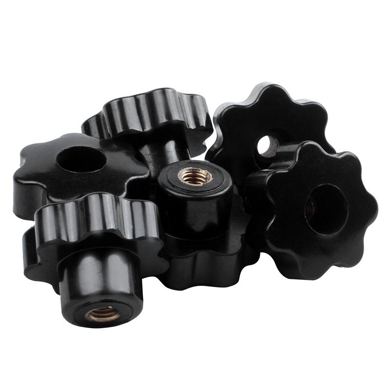 6 Pcs Machinery Latche Knurled Clamping Nuts Knob & 5 Pcs Black Star Grip Knobs