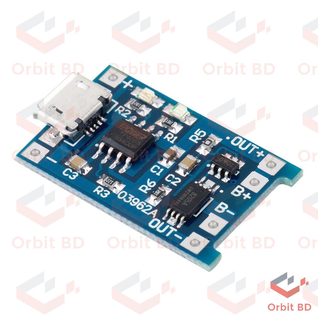 2Pcs- TP4056 5V 1A Micro USB With Current Protection Charger Circuit Module Li-Ion Lithium Lipo 18650 AA AA Battery Charging Board