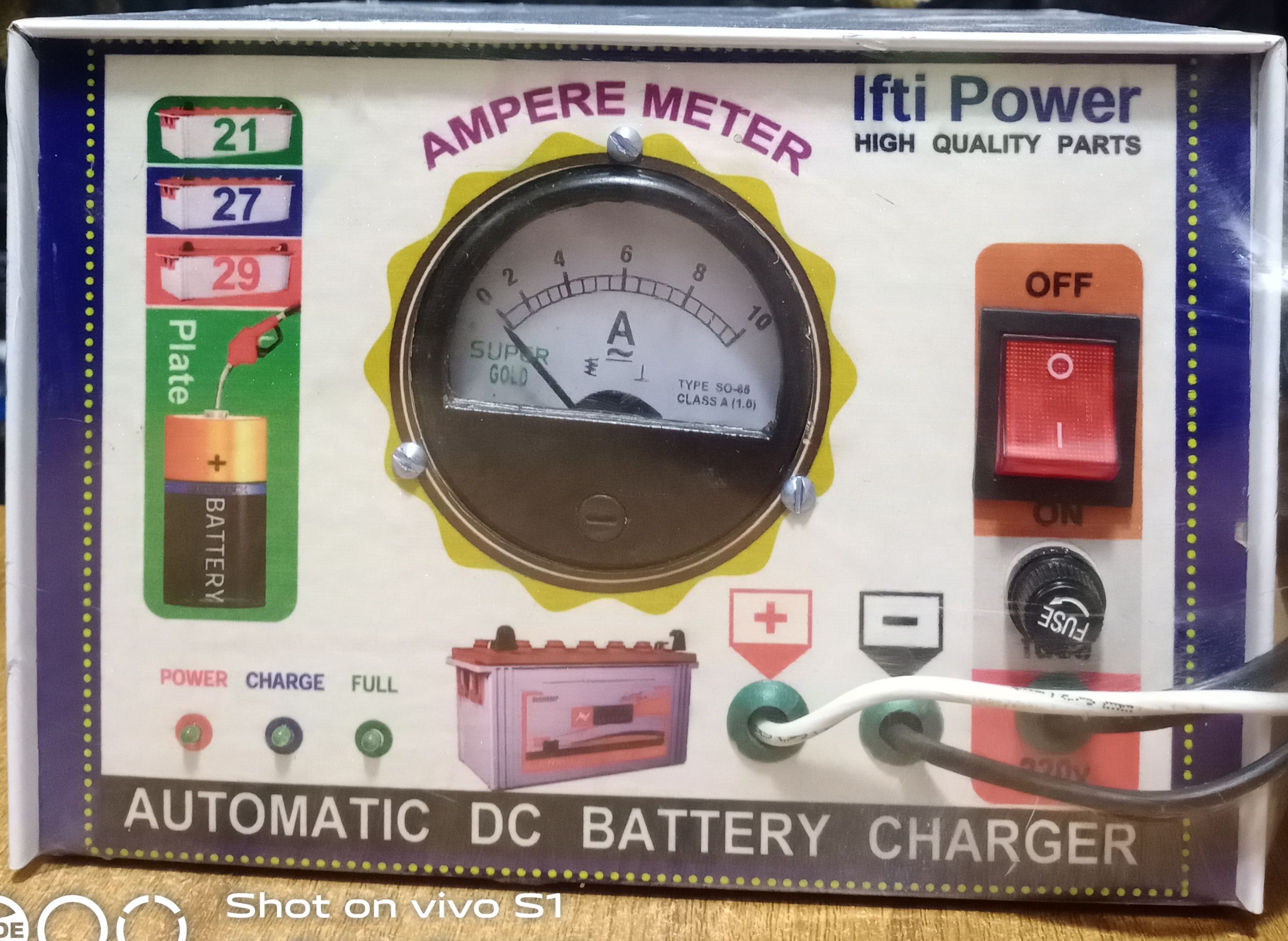 Automatic dc battery charger and up to 29 plate or, 200 ampere