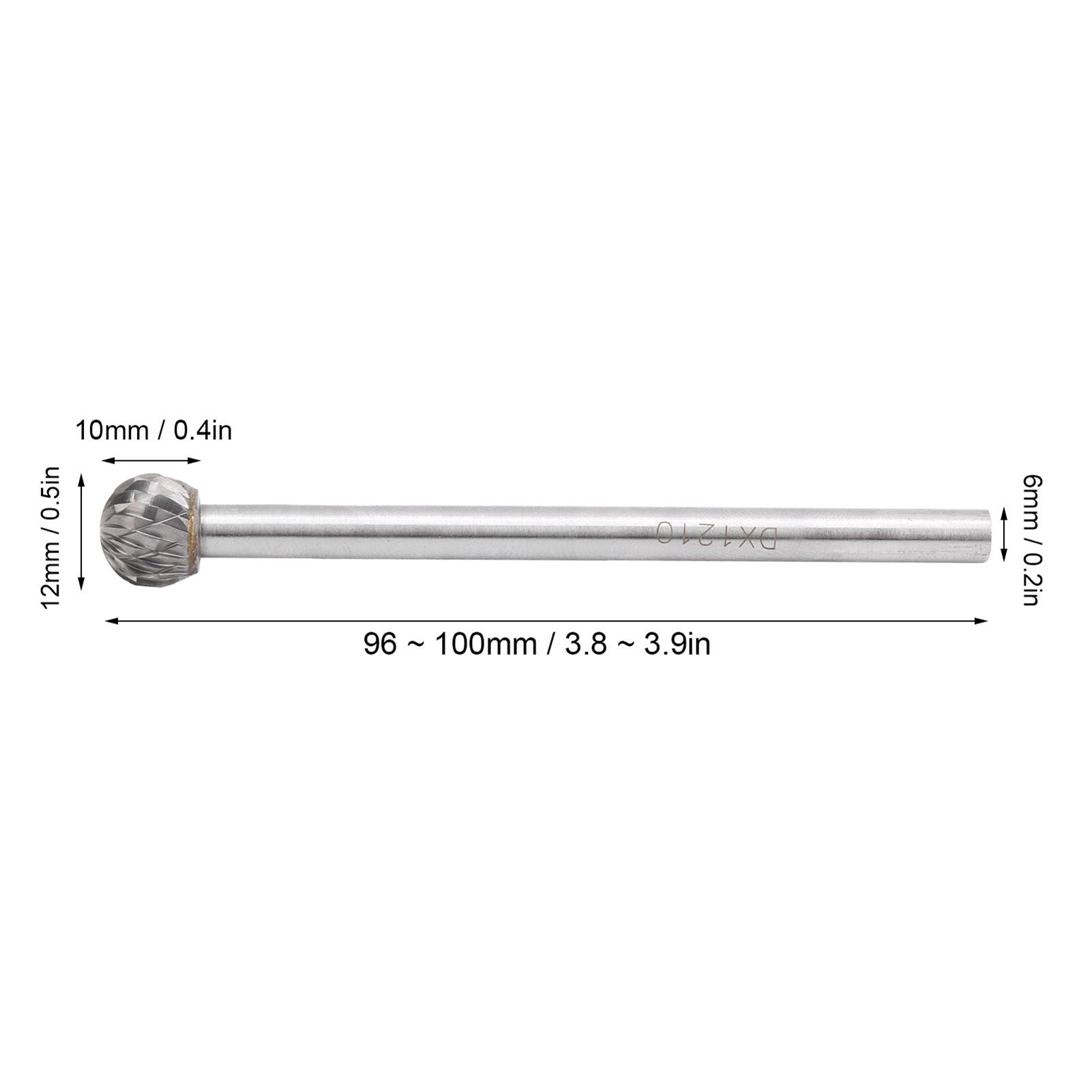 Rotary Cutter Files 6mm Shank Tungsten Steel Cutting Accessories 6 x 12 10 100