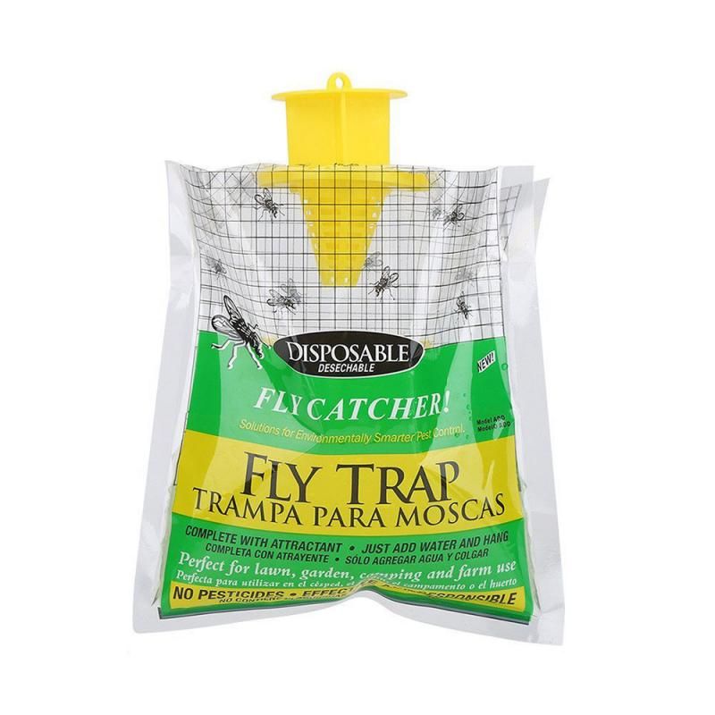 Fly Trap Catcher Bug Mosquito Killer Moth Insect Killer Pest Control Products Disposable Plastic Hanging Bag Bait（Clear）